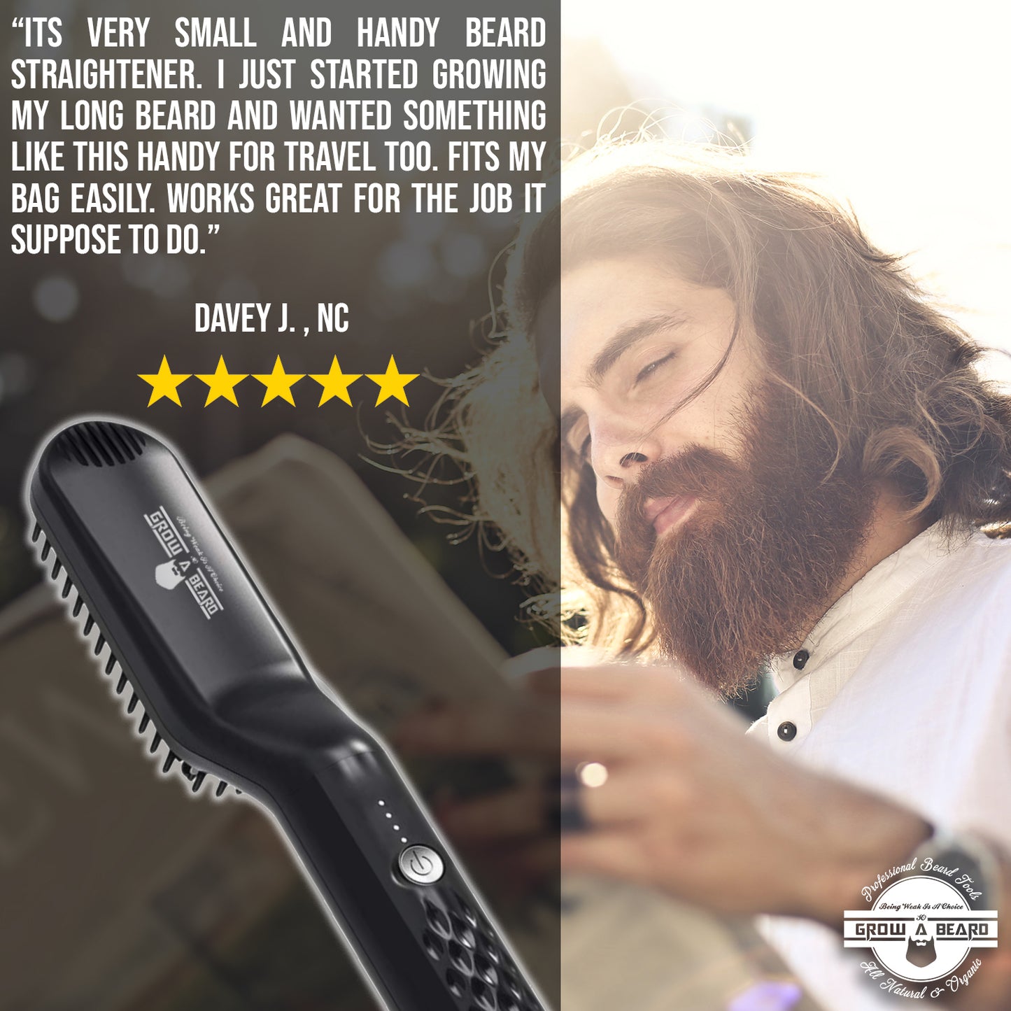 Complete Beard Straightener Grooming Kit for Men, With All You NEED, Great Gift Idea for Men