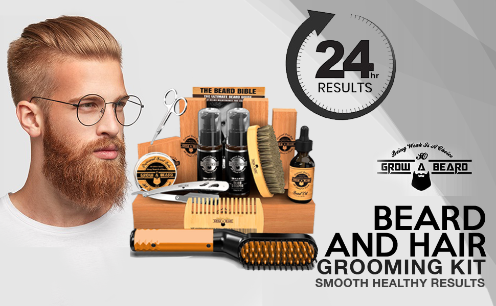 Beard Straightener Grooming Kit for Men(BAMBOO)