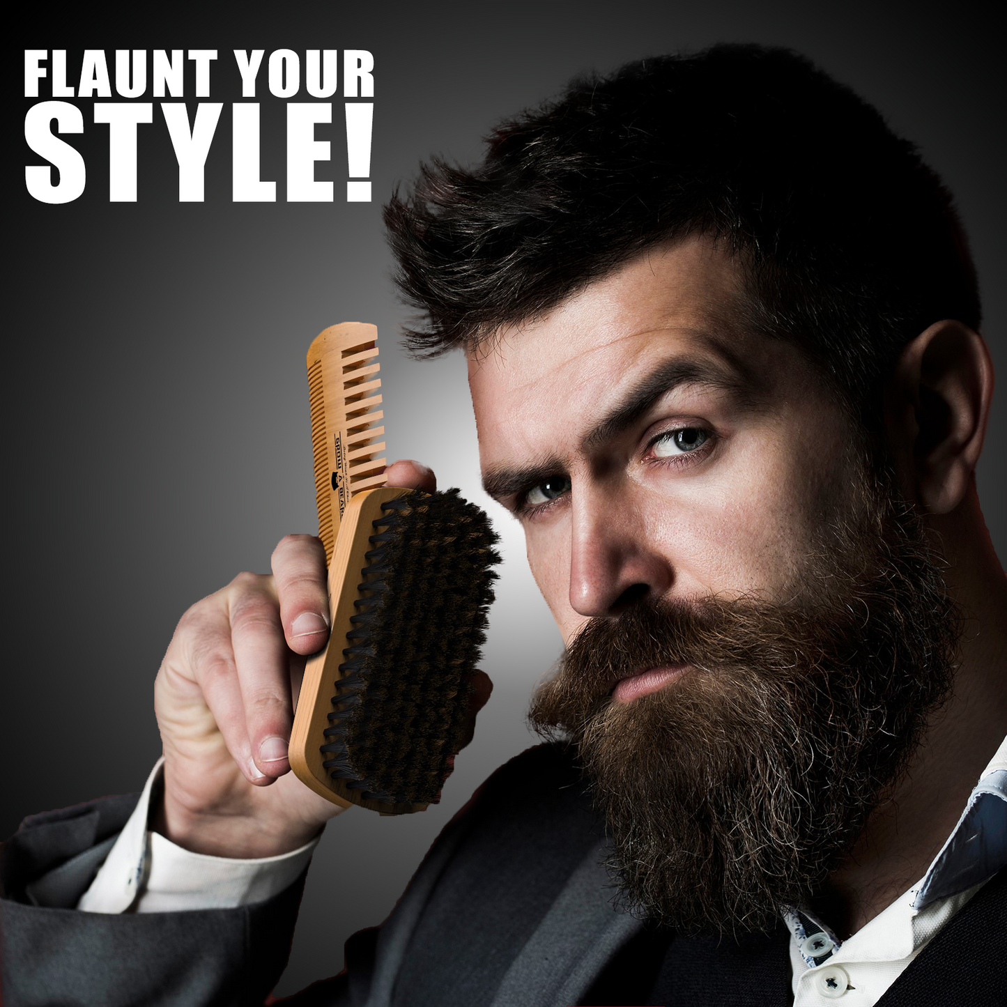 Beard Grooming Kit, With Beard Brush, Comb, Scissors, & Travel Bag, Great Fathers Day Gift