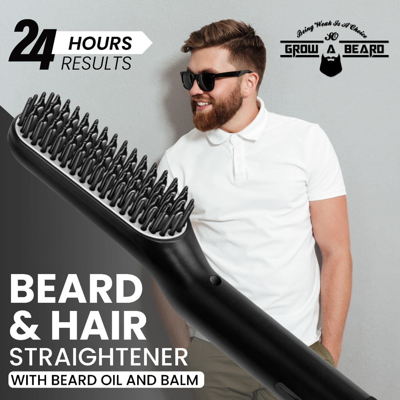 Beard Straightener Grooming Kit for Men(BLACK)