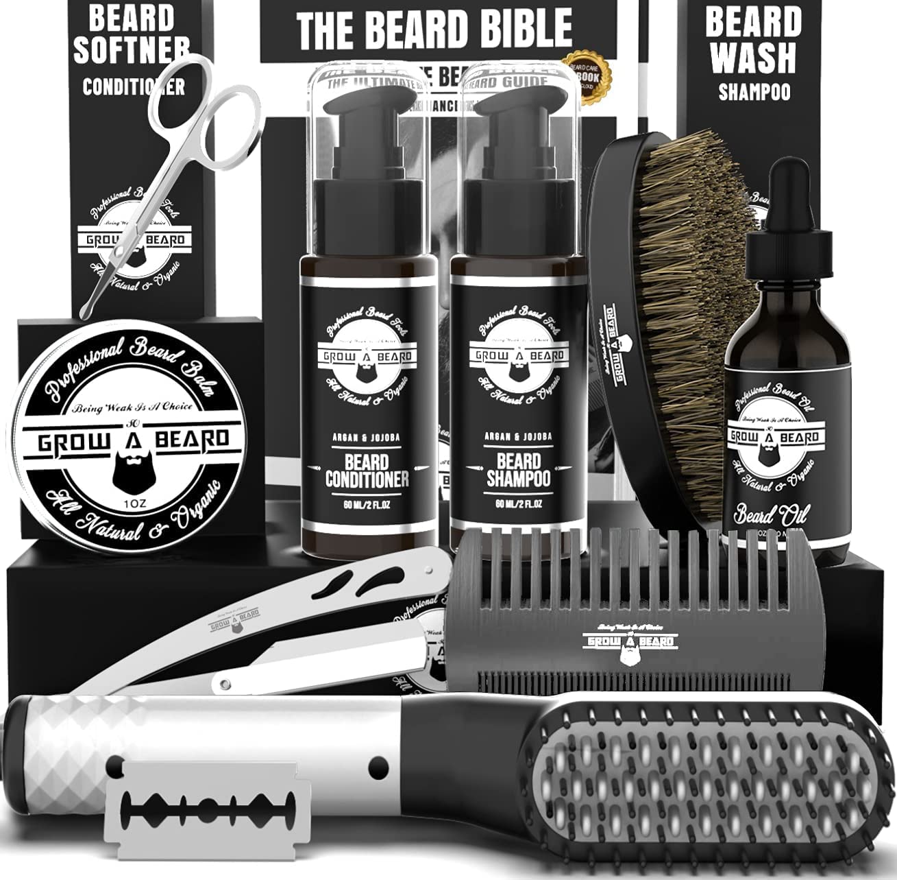 Beard Straightener Grooming Kit for Men(BLACK)