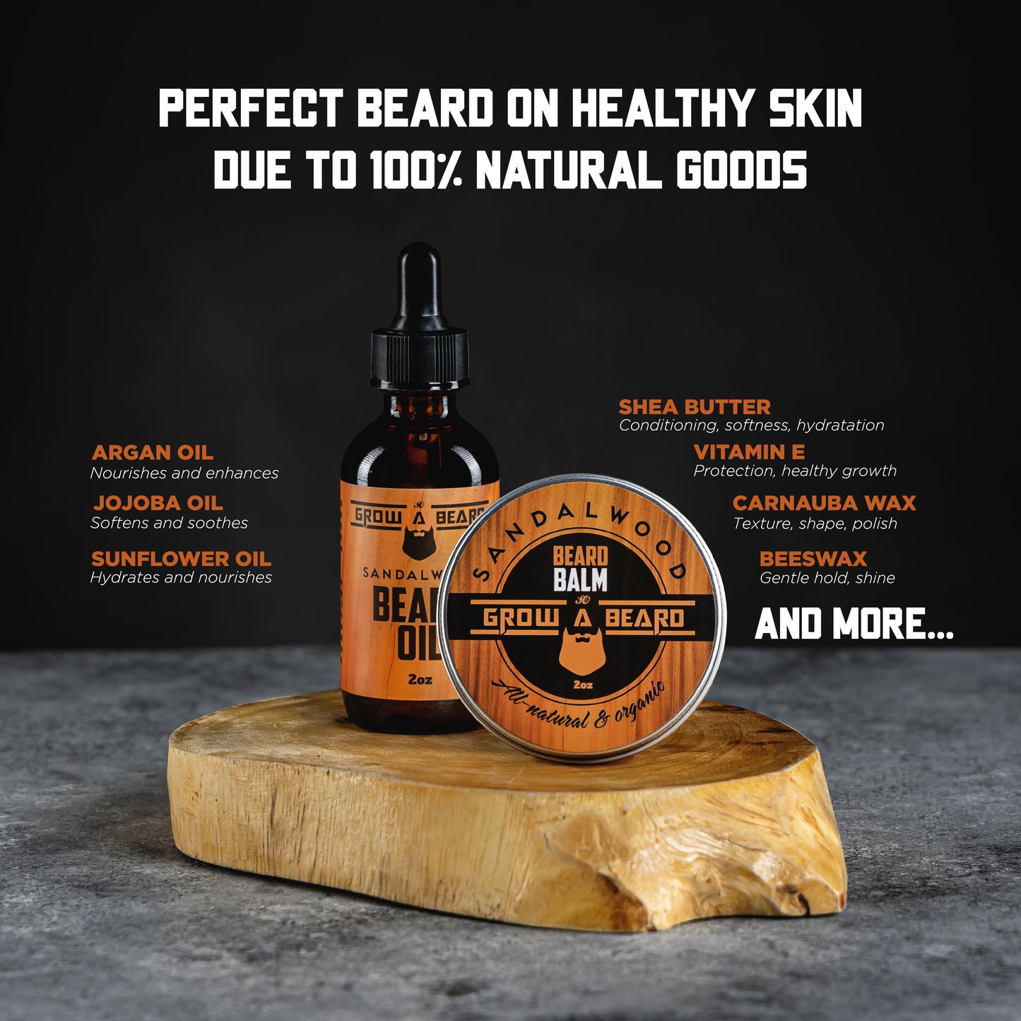 All-Natural Beard Oil and Balm Care Kit for Men - (2 Pack of 2 oz)