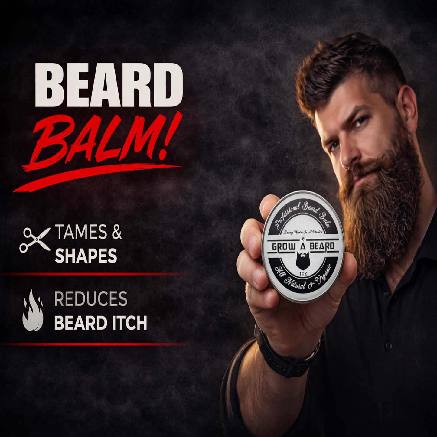 GrowABeard™ Premium Grooming Kit - 100% Boar Brush, Comb, Oil & Balm