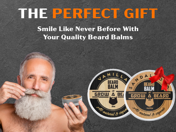 Beard Balm for Men, 2oz Sandalwood & 2oz Vanilla Scent