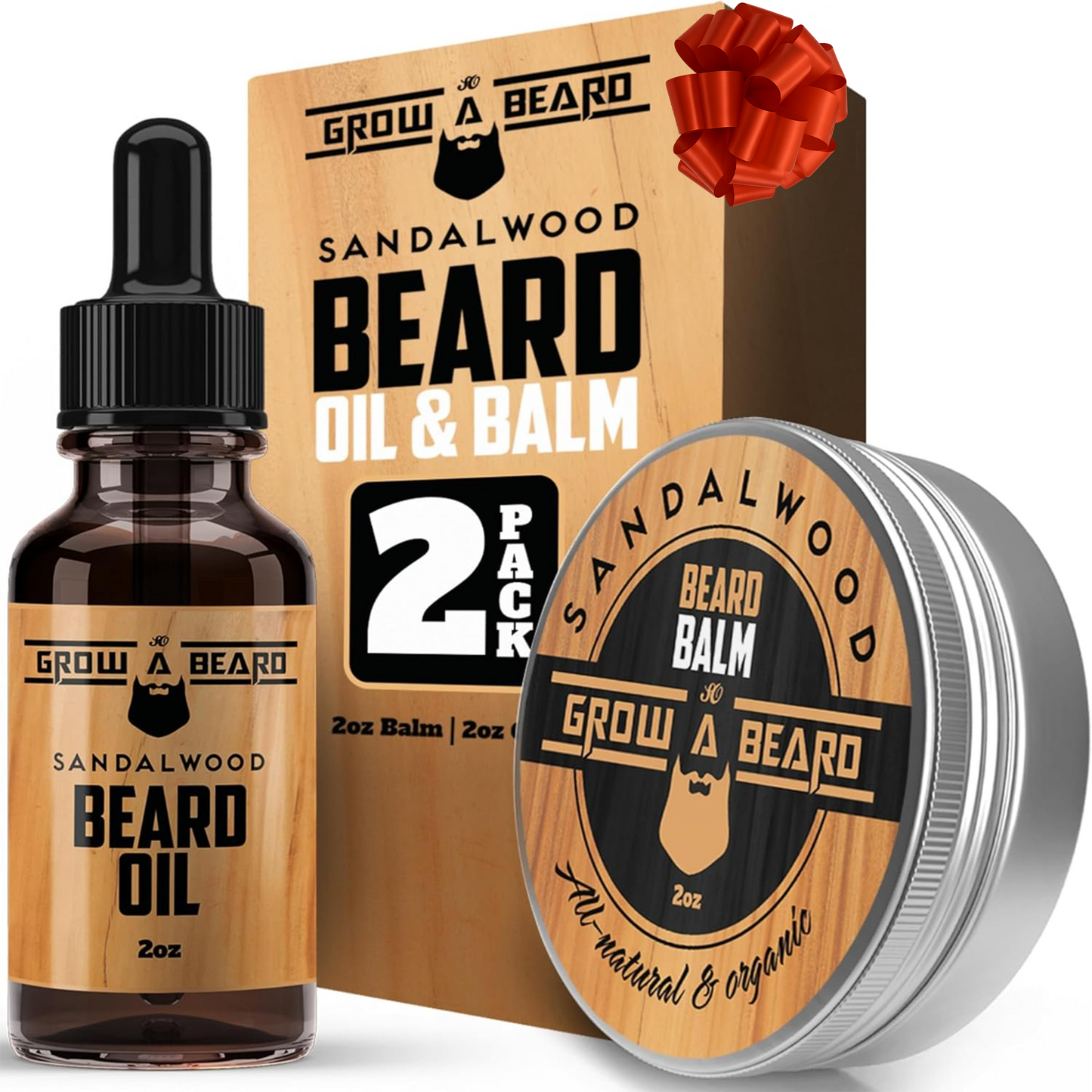 All-Natural Beard Oil and Balm Care Kit for Men - (2 Pack of 2 oz)